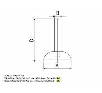  Model: 400 Fixed Plastic wedge (Metal Stud) - Conveyor part 50X10X55