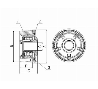  50x1.5 - M12 Metal Bearing Roller Head - Conveyor part - M12