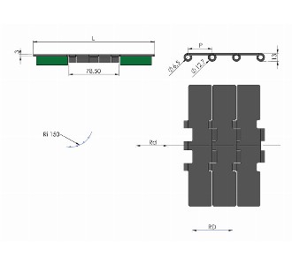 805 Double Hinged Steel Belts - Conveyor part
