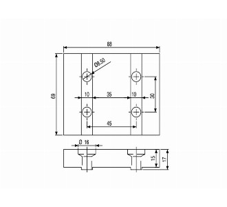 Aluminum Profile Idler Tensioning Apparatus Set (45x90) - Conveyor part