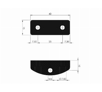  Panel Lock Holder - Conveyor part 40x15mm